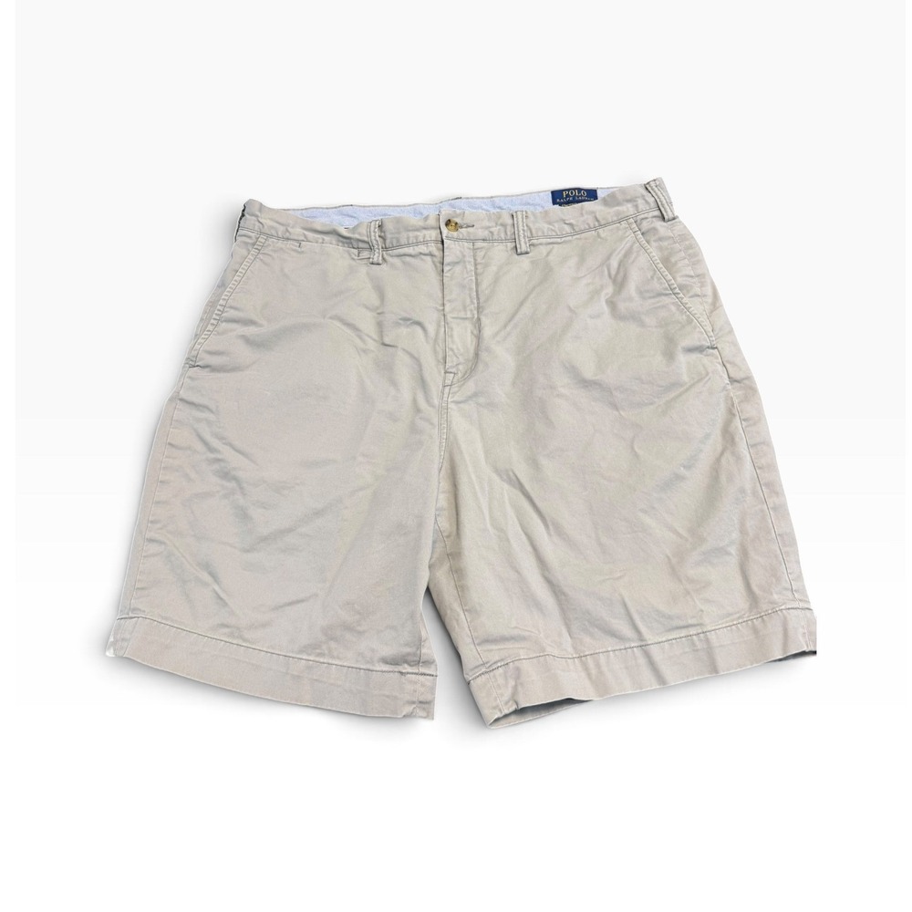 Polo Ralph Lauren Mens Chino Shorts Size 38 Gray Classic Fit Stretch Cotton 9"